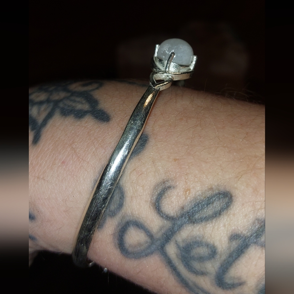 Moonstone Adjustable Bangle Bracelet - Picture 5 of 5